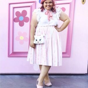 Unique Vintage Pink Striped Women's Skirt